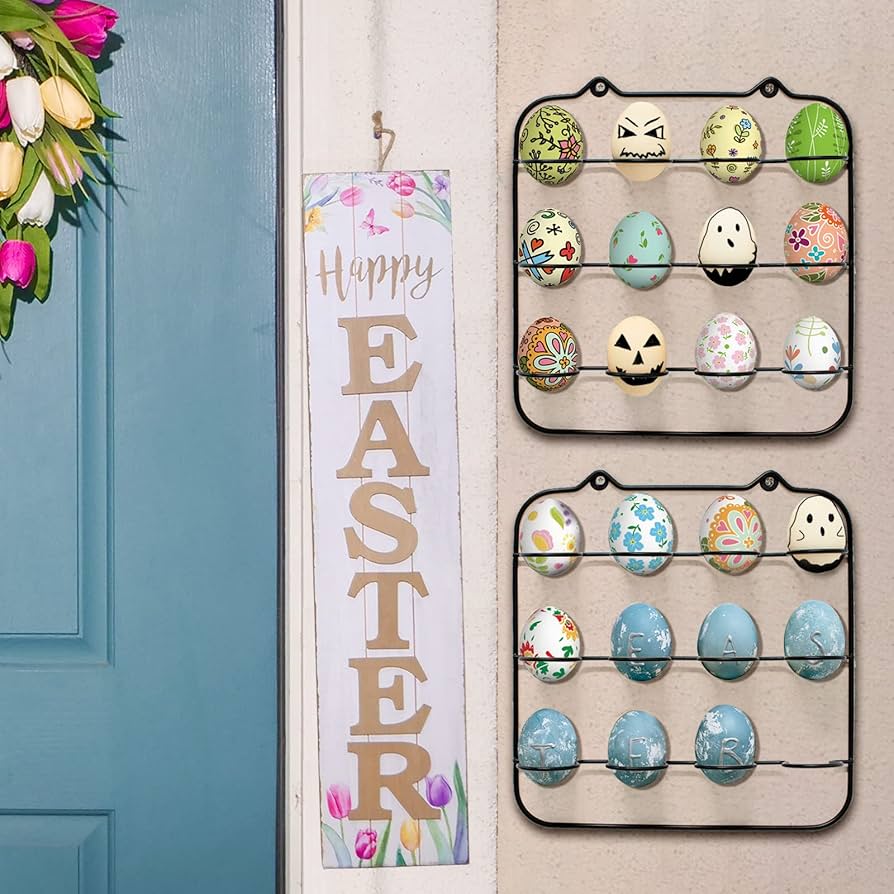 Wall Mounted Egg Storage Holder Rack, 4 Packs Aconfei Egg